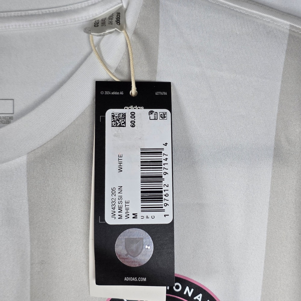 Adidas Inter Miami CF Messi 10 Soccer Jersey White Grey Stripe JW4332 Men's M - Picture 7 of 10